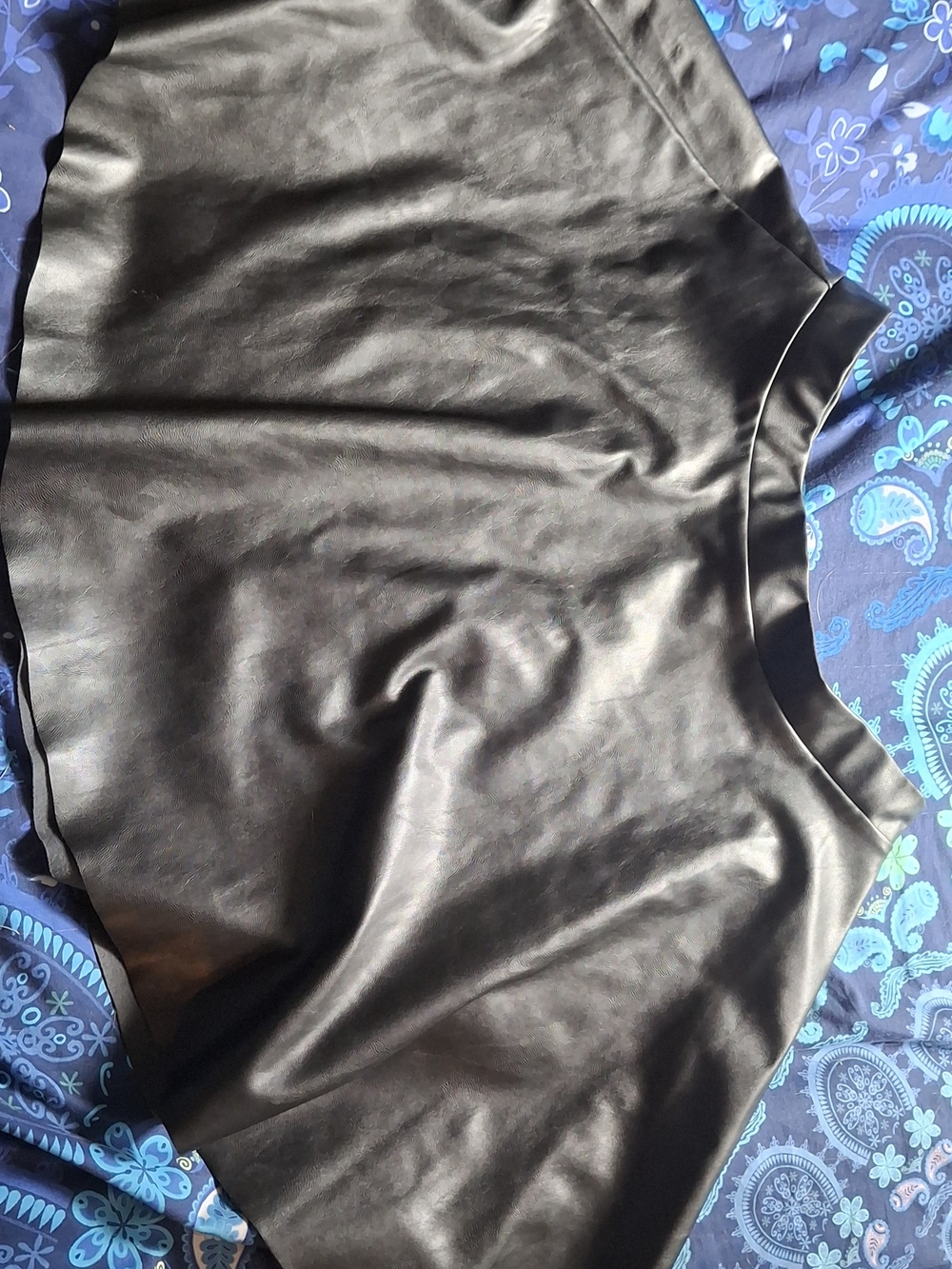 Blackmilk Black Faux Leather Circle Skirt